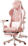 Computer Chair Chairs Gaming Chair Ergonomic Leather Chair Home Office Comfortable Game Swivel Chair Gamer Live Computer Chair Chair (Color : Pink Pedal)