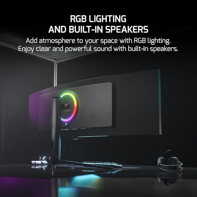 GAMEPOWER DQ49 inch Curved Ultrawide Gaming Monitor 1Ms 120Hz Refresh Rate 32:9 DQHD 5120 x 1440P R1800 99% sRGB HDR400 DisplayPort Type-C FreeSync Gsync Height - Tilt Adjustable