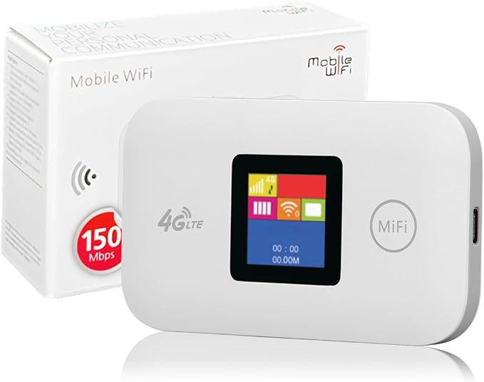 4G Mobile Wi Fi Hotspot 4G Unlocked Internet Router Devices with SIM Card Solt 150Mbps Travel Wi Fi Router Support for Asia Africa Europe B1 B3 B7 B8 B20 B38 40 41