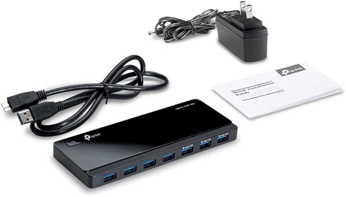 TP-Link [2nd Gen] TP-Link 7-Port USB 3.0 Ultra Slim Hub Including 3 BC 1.2 Charging Ports up to 5V / 1.5A. Compatible with Windows Mac Chrome &amp Linux OS with Power On/Off Button (UH700)