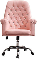 YYDS Chair Girl Gaming Chair Rotatable Lift Computer Chair with Fixed Armrest for Bedroom and Living Room Ergonomic Office Chair Ergonomically (Color : Pink)