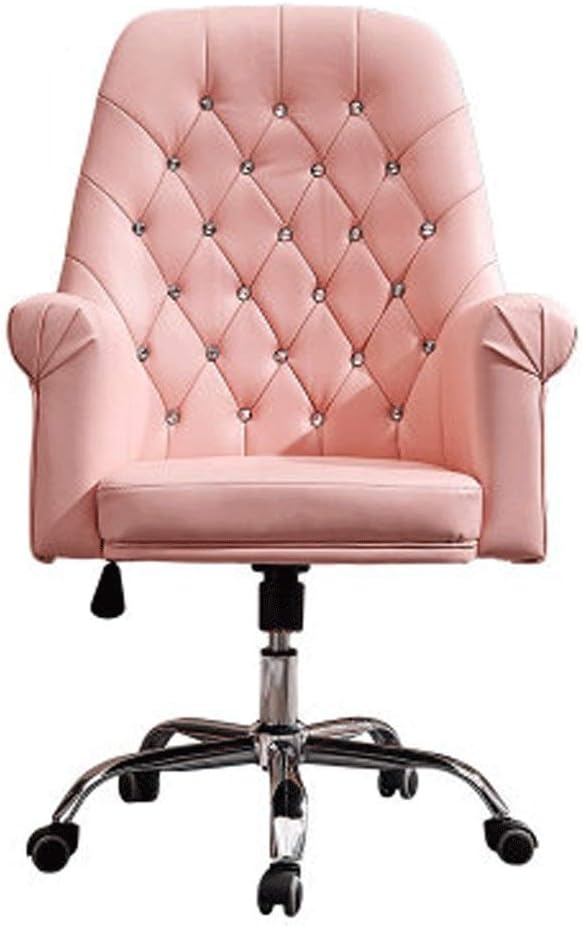 YYDS Chair Girl Gaming Chair Rotatable Lift Computer Chair with Fixed Armrest for Bedroom and Living Room Ergonomic Office Chair Ergonomically (Color : Pink)