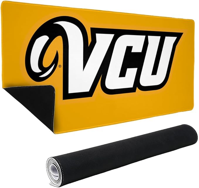 Virginia Commonwealth University Rams Logo Large Gaming Mouse Pad Desk Mat with Stitched Edges Non-Slip Base for Gamer Home and Office 31.5 x 15.7