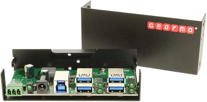 Gearmo 4-Port USB 3.2 Gen 1 Industrial Metal Hub w/15KV ESD Protection