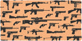 Tons of Guns Pattern Large Gaming Mouse Pad Desk Mat with Stitched Edges Non-Slip Base for Gamer Home and Office