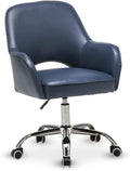 Office Chair Velvet Fabric Seat Swivel Computer Chair Office Chair Adjustable Middle Back Table and Chair Ergonomic Gaming Chair Chair (Color : Blue) Needed