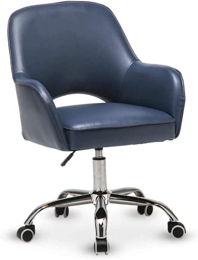 Office Chair Velvet Fabric Seat Swivel Computer Chair Office Chair Adjustable Middle Back Table and Chair Ergonomic Gaming Chair Chair (Color : Blue) Needed