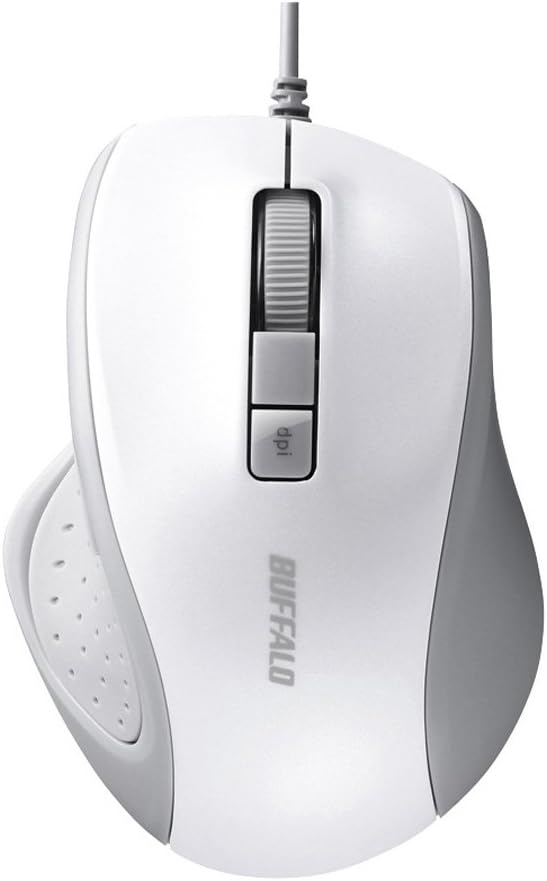 BUFFALO BSMBU308WH Wired BlueLED Silent 5-Button Mouse White