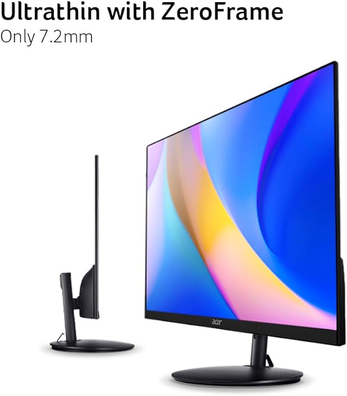 acer SH242Y G0bih 23.8 IPS Full HD Ultra-Thin Monitor Adaptive-Sync 120Hz 1ms VRB Adjustable Stand HDMI VGA (Renewed)