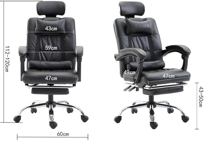 Office Chair Gaming Chair Computer Chair Home Office Reclining Lounge Chair Lift Rotary Chair Footstool Executive Chair Lunch Lounge Chair (Color : D Size : Light Grey)