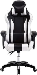 Office Chair E-Sports Chair Ergonomic Office Chair Swivel Leather Table and Chair High Back Multifunctional Gaming Chair Chair (Color : Black White) Needed