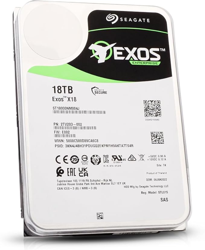 Seagate Enterprise ST18000NM004J Internal Hard Drive 3.5 18TB SAS