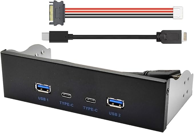 CY 10Gbps USB 3.1 Type-A &amp Type-C HUB 4 Ports Front Panel to Motherboard Type-E Connector Cable 10Gbps for 5.25 CD-ROM Bay Tray