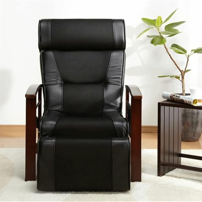 Office Chair Gaming Chair Computer Chair Height Adjustable Leather Recliner with Pull Out Stool Living Room Reclining Sofa Chair Armchair Furniture (Color : Svart Size : M)