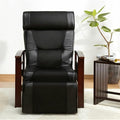 Office Chair Gaming Chair Computer Chair Height Adjustable Leather Recliner with Pull Out Stool Living Room Reclining Sofa Chair Armchair Furniture (Color : Svart Size : M)