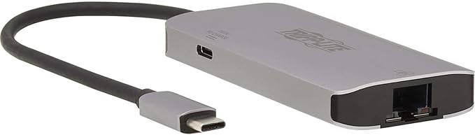 TRIPP LITE Three USB-A Ports USB-C Hub USB 3.2 Gen 1 5 Gbps Data Transfer 100W Power Delivery Charging 20V 5A Gigabit Network Port Sturdy Aluminum Housing 3-Year Warranty (U460-003-3AGALC)