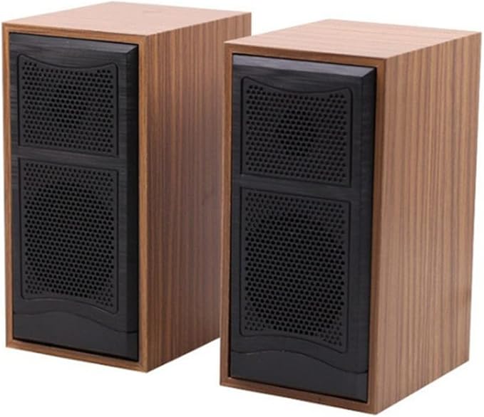 Computer Stereo Wooden Computer Speakers Natural Wood Enclosure Desktop Speaker USB Powered Laptop Speaker Wood Multimedia Loudspeakers (Color : Brown) (Brown)