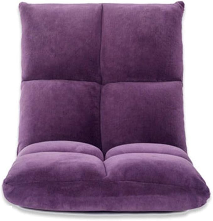 Living Room Chair Cushions Lazy Sofa Floor Chair Foldable Adjustable Home Office Backrest Comfortable for Relaxing Gaming Lounging (Color : Purple Size : 56 15 106cm)