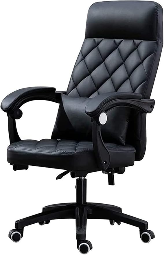 Office Recliner Office Chair Computer Table and Chair PU Leather Game Chair Lunch Break High Back Ergonomic Racing Chair Chair (Color:Black)