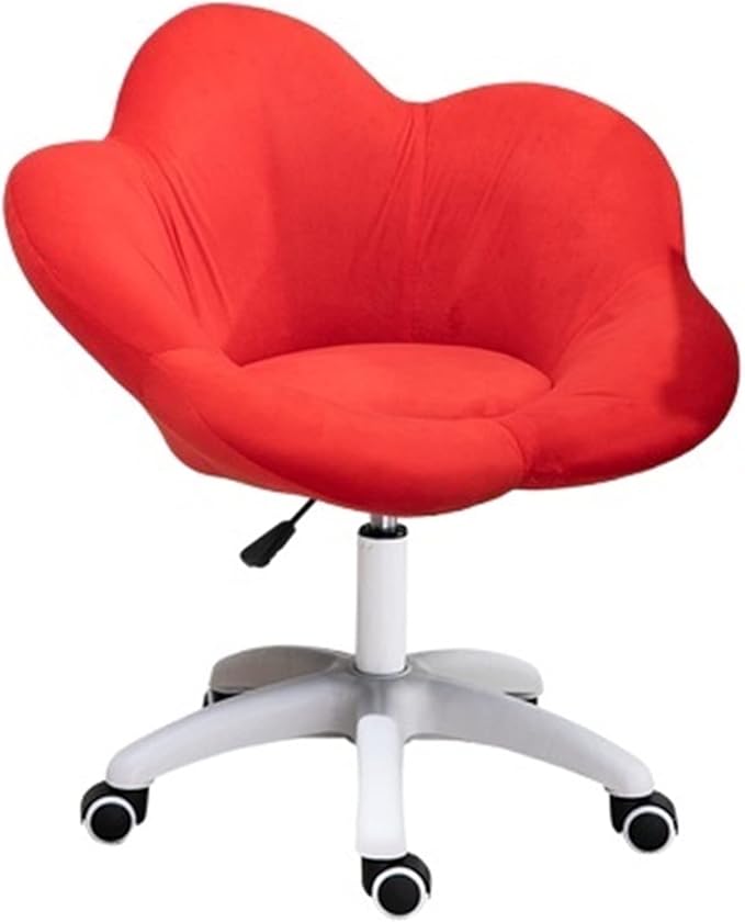 Adjustable Office Computer Chair with Armrest Small Apartment Computer Chair for Student Dormitory Study Makeup Chairs Home Rotating Writing Office Chair(Red)