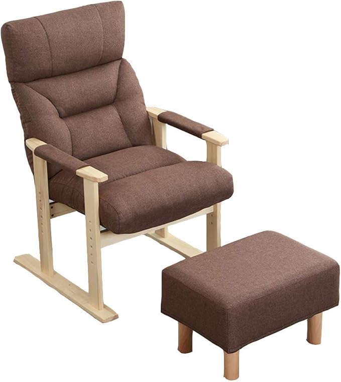 Lounge Chair Computer Sofa Home Lazy Computer Chair Reclining Study Office Desk Chair Leisure Dormitory Game Esports Seat 66x63x62cm(Brownwith footrest)