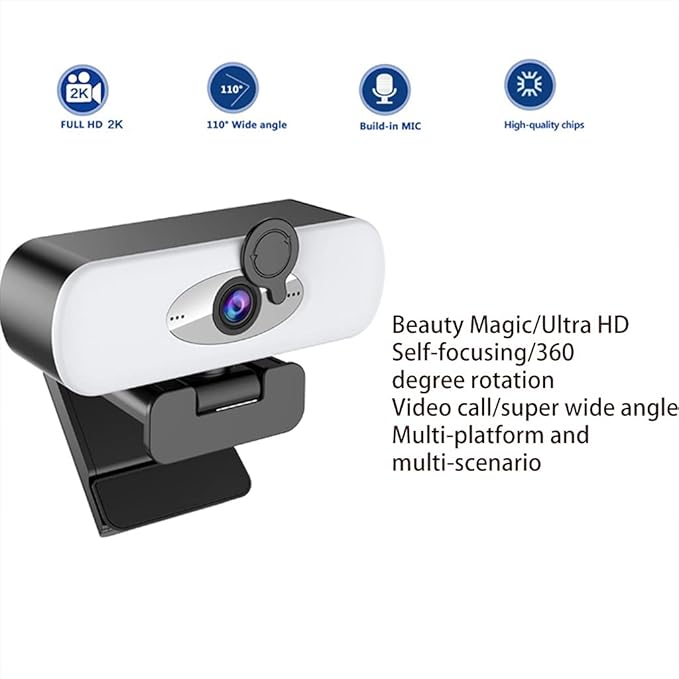 Webcam Full 1080P Web Camera USB for W/Built-in Mic for Computer Video Live Teach