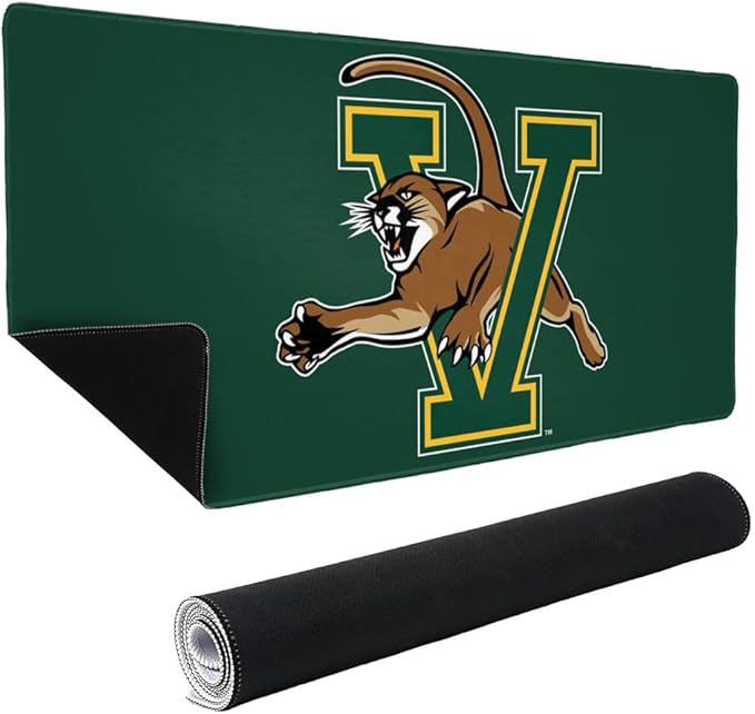 University of Vermont Catamount Logo Large Gaming Mouse Pad Desk Mat with Stitched Edges Non-Slip Base for Gamer Home and Office 31.5 x 15.7