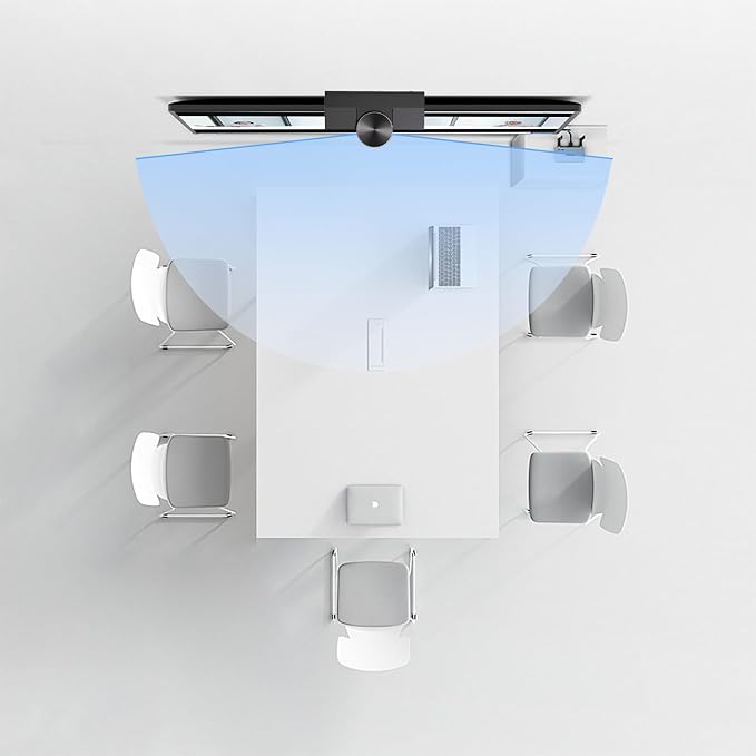 Panoramic 180° Video Camera Immersive Video Conference Experience both Overall and Speakers’ Close-up view 1080P Webcam for Huddle Room and Homebased Office Plug and Play with Micro SD Card Slot