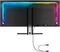 Upgraded 32-Inch Monitor Backlight Unibody LED Strip with 45° Upward Glow &amp Dual USB Power Smart Ambient PC Lighting with Screen Sync