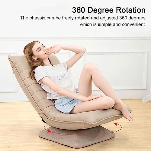 Swivel Floor Chairs for AdultsAdjustable 5-Position Folding Floor Gaming ChairComfy Back Support Padded Multipurpose Living Room Lazy Sofa for GamingReadingWatching TV