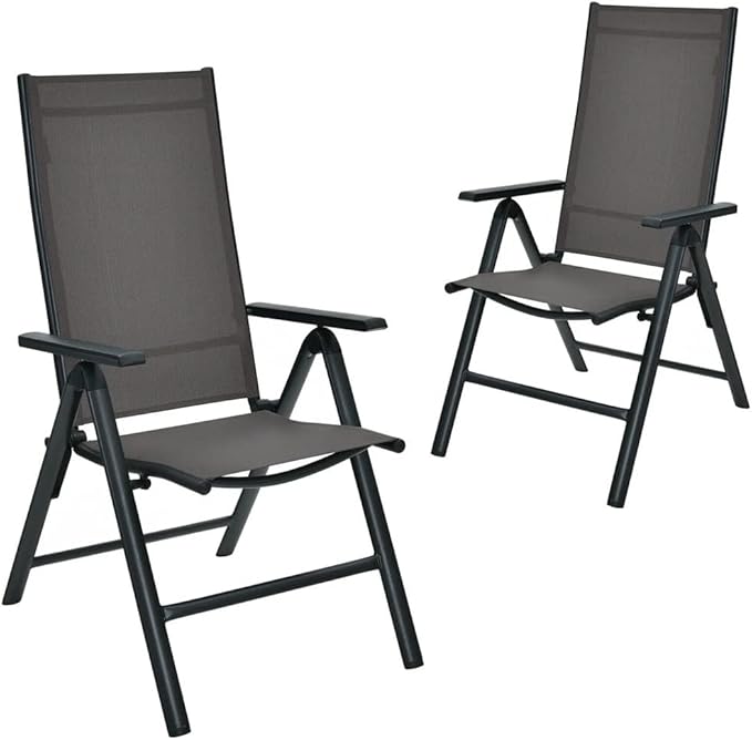 Office Chair Gaming Chair Computer Chair Patio Chair 2 Piece Folding Dining Chair with Adjustable Back