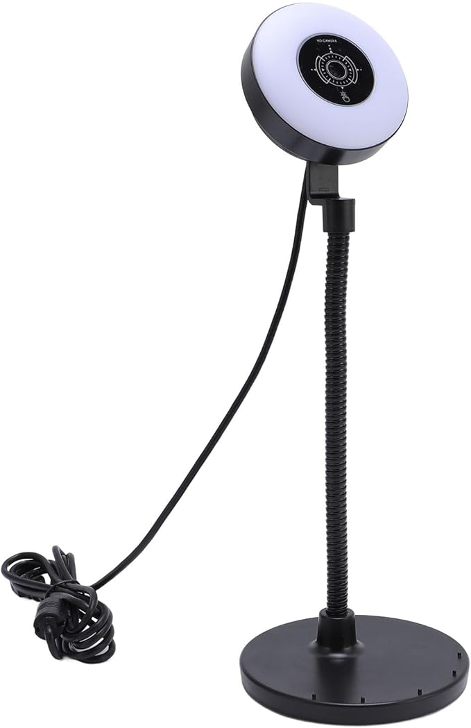 ciciglow 5MP Webcam with Microphone USB Web Cam with Fill Light Touch Control Bendable Rod HD Streaming Web Camera with Auto Focus for PC Computer Laptop Desktop