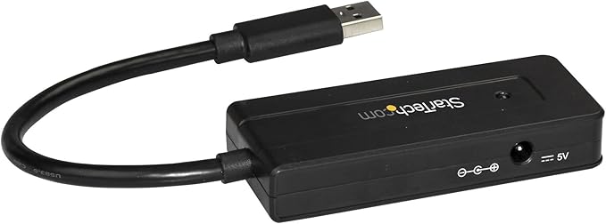 StarTech.com 4 Port USB 3.0 Hub SuperSpeed 5Gbps with Fast Charge Portable USB 3.1 Gen 1 Type-A Laptop/Desktop Hub - USB Bus Power or Self Powered for High Performance Mini/Compact (ST4300MINI) Black