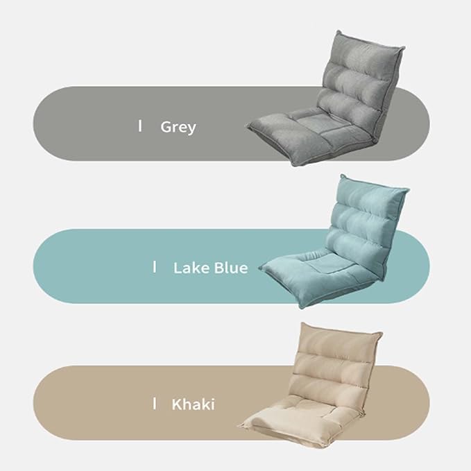 Floor ChairGaming Chairs with Back SupportAdjustable 14-PositionFloor Cushioned Seat Ergonomic ChairLiving Room ReclinerLazy Sofa Lounge for Reading Meditating Watching TV (Grey)