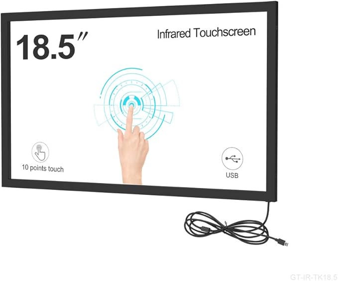 GreenTouch 18.5 Inch Multi IR Touch Screen Interactive Infrared Touch Screen Panel IR Touch Bezel with 3mm Thickness Tempered Glass…
