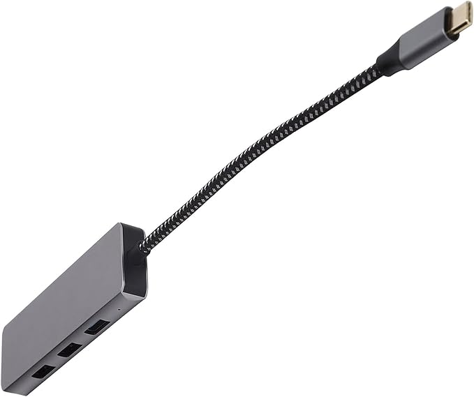 4 in 1 Type C Hub Docking Station Adapter USB2.0 USB3.0 Ports Aluminum Alloy Material 4K Resolution Support Multi Layer Shielded Wire for USB Flash Drives