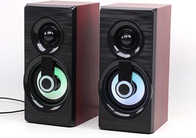 JSEIAJB Music Speakers Wired Mini Computer Speakers Bass Stereo Home Speaker for Laptop Desktop Smart Phones(E)