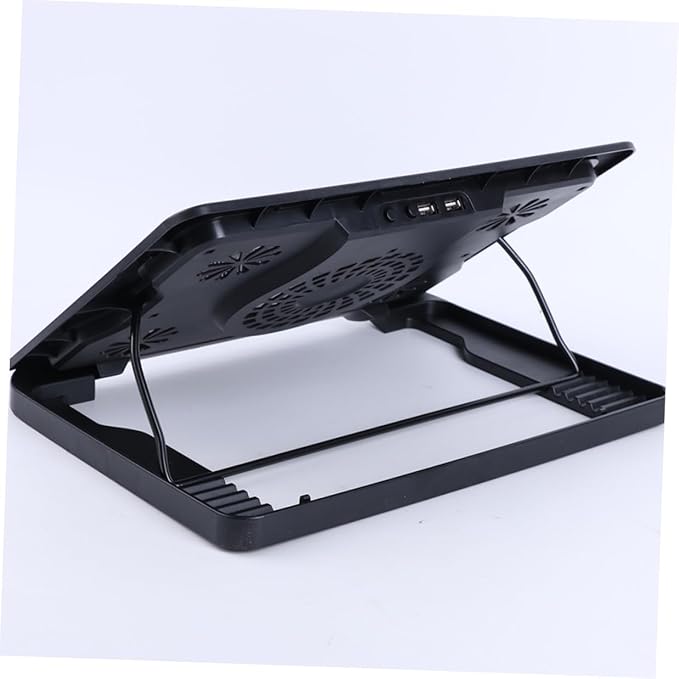 VILLCASE Laptop Cooling Pad with 5 Fans USB Powered Multi-Angle Adjustable Cooler Base Anti-Skid Heatsink for Gaming and Office Laptops Black Cooling Device for Notebook Overheating
