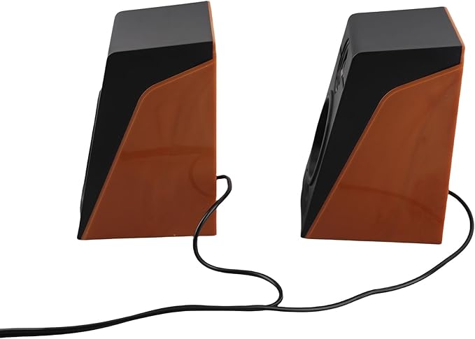 USB Wired PC Speakers HiFi Desktop Speakers with Bass and Volume 35mm. Plug and Play Computer Speakers for Laptops TVs Phones 2 x 3W ABS Sound System with