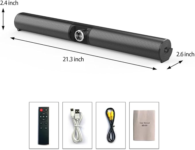 Dual Channel Stereo with 3 Sound Effects and RGBs Knob BT 5.3 Wireless Speaker for TV/Computer/Phone 2000mAh Battery Rechargeable