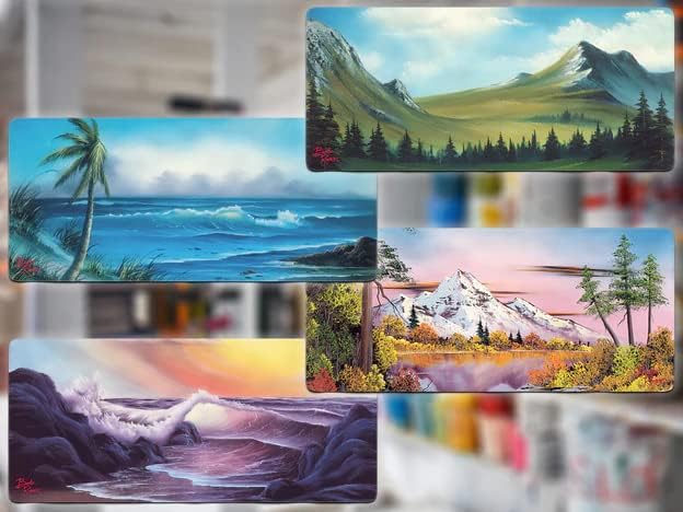 Bob Ross Desk Mat for Desktop Large Ergonomic Mouse Pad Gaming Mouse Pad Non-slip Deskmat Mouse Pad For Computer Wireless Mouse Keyboard Mouse pad for desk Large Mousepad- Storm on The Horizon