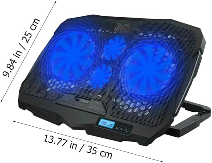 Artibetter Silent Fan Laptop Radiator Cooling Pad with Stand Stable Skid Feet Compatible with Notebooks for Office Gaming and Home Use
