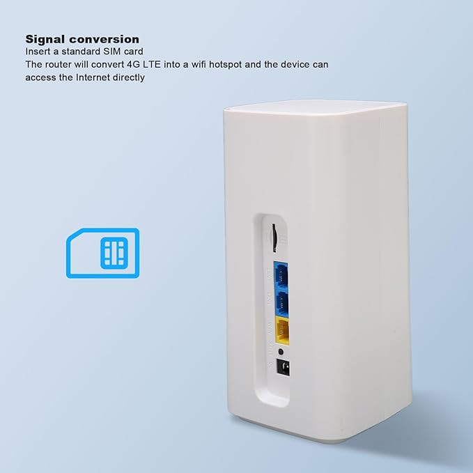 Unlocked 4G LTE Modem Router with SIM Card Slot 4 Antenna &amp Up to 32 Users for Travel Road Trips &amp Camping (US Plug)
