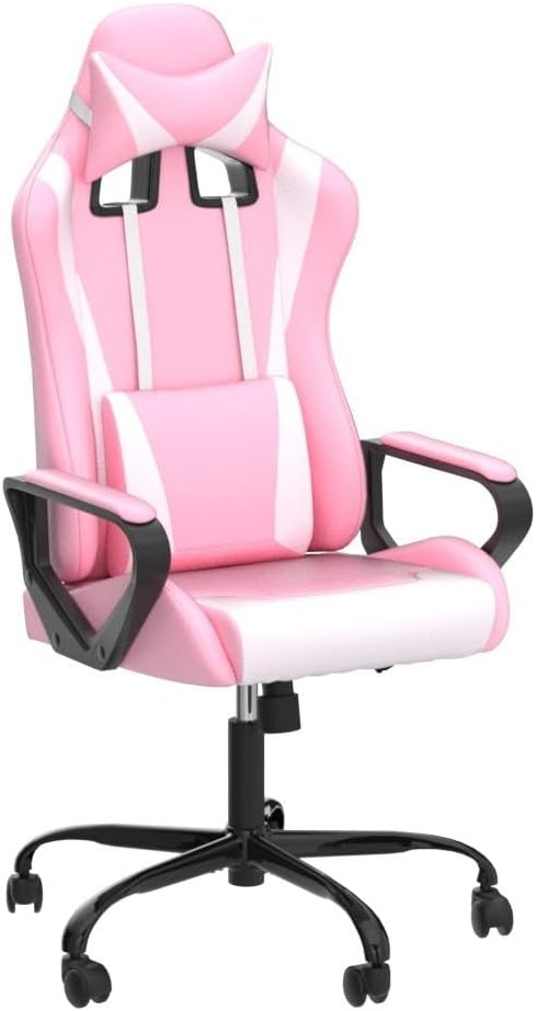 Ergonomic Office Chair Desk Gaming Chair PC Racing Chair High Back Executive Recliner Backrest and Seat Height Adjustable Swivel Rocker E-Sports Chair for Adults with Headrest and Lumbar Support