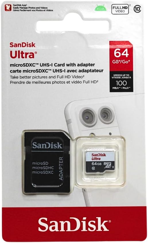 Sandisk Ultra 64GB Micro-SD + SD Adp. 100MB/s