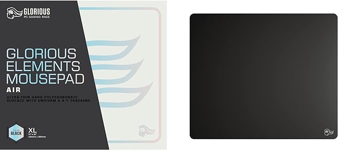 GLORIOUS Elements Air Mousepad - XL Hard and Ultra Thin Polycarbonate Flexible Surface Large Gaming Mouse Pad 15X17 Extended Hard Mousepad (Helios) (GLO-MP-ELEM-AIR)