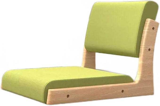 Aimeryup Entryway Legless Chair Floor Chair Wooden Fabric Cushion Back Support Lazy Shop Living Room 45X48X36CM(Size:45X48X36CMColor:A)