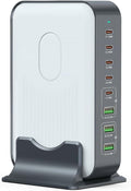 8 Ports USB C Fast Charger Block Chagring Station Dual 100W PD PPS HUB for Multiple Devices Laptop Adapter Compatible with MacBook Pro/Air iPad iPhone Pro Max