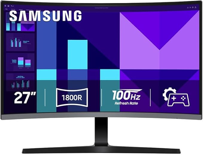 Samsung 27 S3 (S39GD) FHD 100Hz Curved Monitor with Speakers LS27D396GANXZA Bundle with Elite Suite 18 2X HDMI Cable and Deco Gear CPS Exclusive 26 Month Protection Pack (BEACH-CPS-26M250)