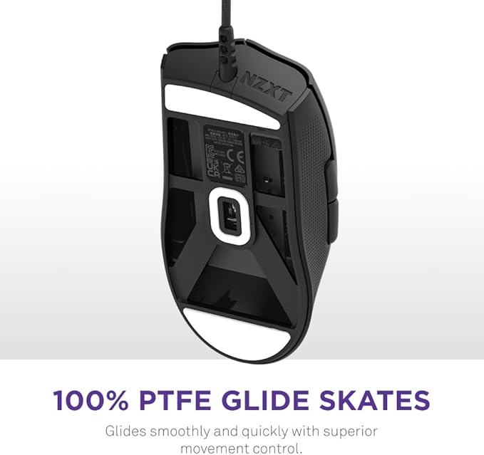 NZXT Lift 2 Ergo Lightweight Ergonomic Wired Gaming Mouse Lightweight 61 g Design 8K Polling Rate Optical Switches 26K DPI Optical Sensor 100% PTFE Feet Black